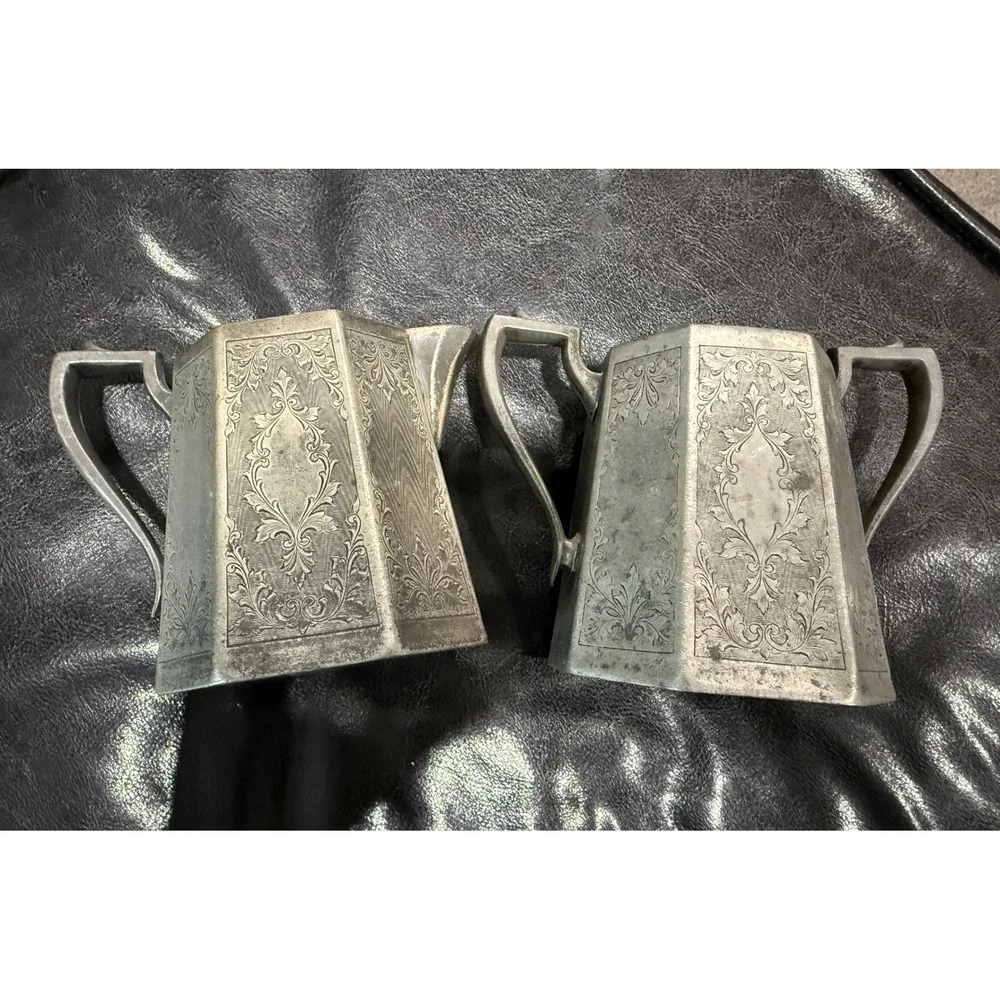 HOMAN MFG CO Antique Quadruple Plate Coffee Tea Set 2 Piece Victorian Ornate